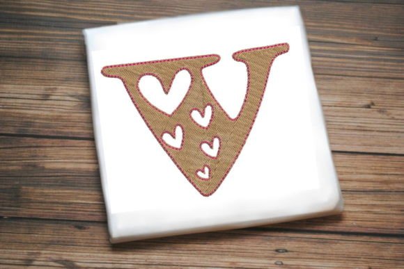 Alphabet Letter V Multi Heart: Embroidery Design Review