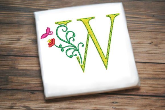 Floral Letter W with Butterfly Embroidery Design Review