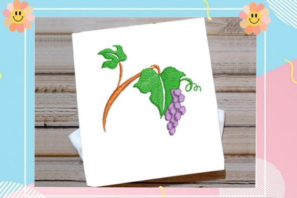 Grape with Leaves: A Sweet Embroidery Design for Holiday Sewing