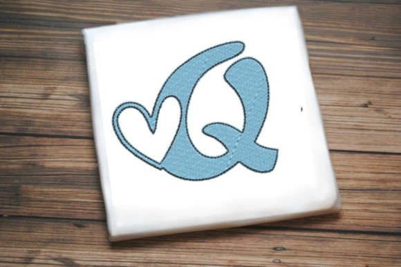 Letter Q with Beautiful Heart Embroidery Design Review