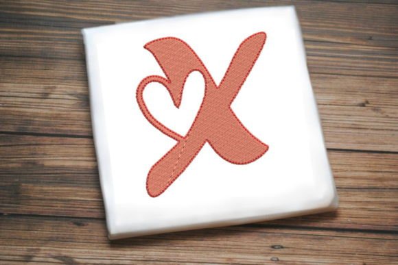 Letter X with Beautiful Heart: A Seasonal Embroidery Gem