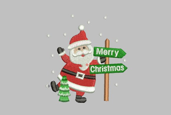 Santa Claus with Sign at Christmas Design Review
