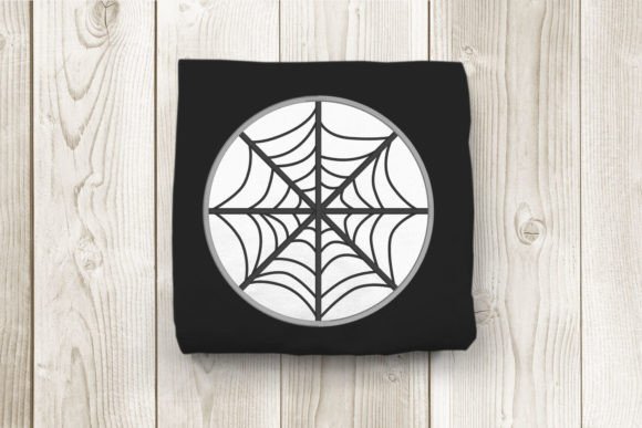 Spiderweb Circle Applique: Spooky Split-Background Design